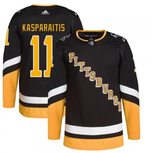 Youth Darius Kasparaitis Pittsburgh Penguins Adidas Authentic Black 2021/22 Alternate Primegreen Pro Player Jersey