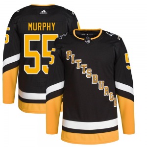 Youth Larry Murphy Pittsburgh Penguins Adidas Authentic Black 2021/22 Alternate Primegreen Pro Player Jersey