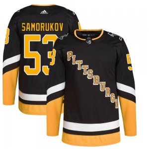 Youth Dmitri Samorukov Pittsburgh Penguins Adidas Authentic Black 2021/22 Alternate Primegreen Pro Player Jersey