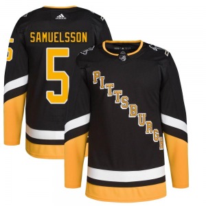 Youth Ulf Samuelsson Pittsburgh Penguins Adidas Authentic Black 2021/22 Alternate Primegreen Pro Player Jersey