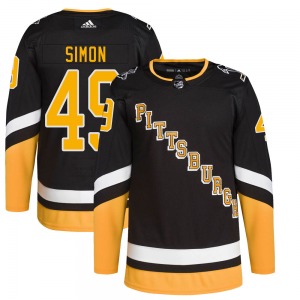 Youth Dominik Simon Pittsburgh Penguins Adidas Authentic Black 2021/22 Alternate Primegreen Pro Player Jersey