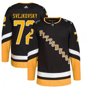 Youth Lukas Svejkovsky Pittsburgh Penguins Adidas Authentic Black 2021/22 Alternate Primegreen Pro Player Jersey