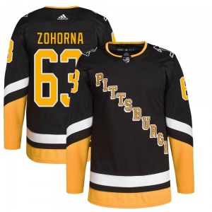 Youth Radim Zohorna Pittsburgh Penguins Adidas Authentic Black 2021/22 Alternate Primegreen Pro Player Jersey