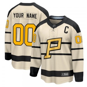 Custom Pittsburgh Penguins Fanatics Branded Cream Custom 2023 Winter Classic Jersey