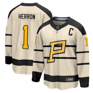Denis Herron Pittsburgh Penguins Fanatics Branded Cream 2023 Winter Classic Jersey