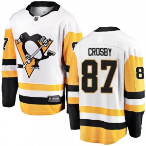 Youth Sidney Crosby Pittsburgh Penguins Fanatics Branded Breakaway White Away Jersey