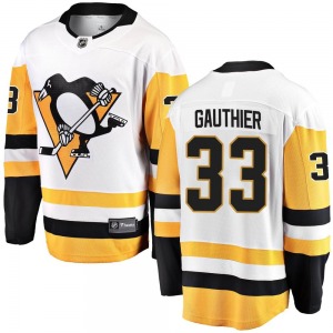 Youth Taylor Gauthier Pittsburgh Penguins Fanatics Branded Breakaway White Away Jersey