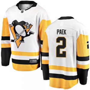 Youth Jim Paek Pittsburgh Penguins Fanatics Branded Breakaway White Away Jersey