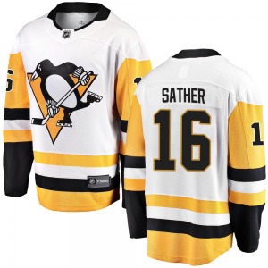 Youth Glen Sather Pittsburgh Penguins Fanatics Branded Breakaway White Away Jersey