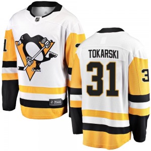 Youth Dustin Tokarski Pittsburgh Penguins Fanatics Branded Breakaway White Away Jersey
