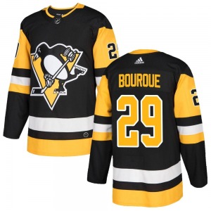 Youth Phil Bourque Pittsburgh Penguins Adidas Authentic Black Home Jersey