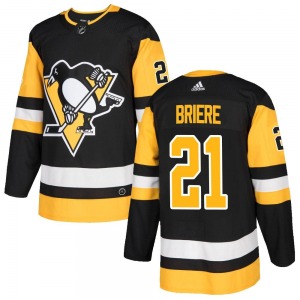 Youth Michel Briere Pittsburgh Penguins Adidas Authentic Black Home Jersey