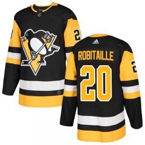 Youth Luc Robitaille Pittsburgh Penguins Adidas Authentic Black Home Jersey