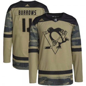 Youth Dave Burrows Pittsburgh Penguins Adidas Authentic Camo Military Appreciation Practice Jersey