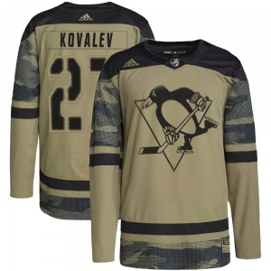 Youth Alex Kovalev Pittsburgh Penguins Adidas Authentic Camo Military Appreciation Practice Jersey