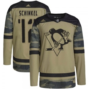Youth Ken Schinkel Pittsburgh Penguins Adidas Authentic Camo Military Appreciation Practice Jersey