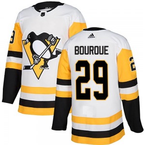 Youth Phil Bourque Pittsburgh Penguins Adidas Authentic White Away Jersey