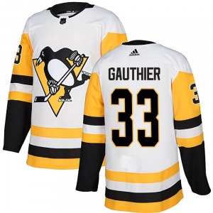 Youth Taylor Gauthier Pittsburgh Penguins Adidas Authentic White Away Jersey