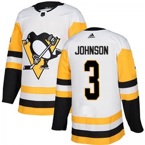 Youth Jack Johnson Pittsburgh Penguins Adidas Authentic White Away Jersey