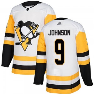 Youth Mark Johnson Pittsburgh Penguins Adidas Authentic White Away Jersey