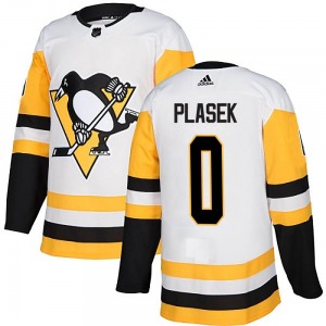 Youth Karel Plasek Pittsburgh Penguins Adidas Authentic White Away Jersey