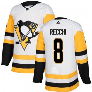 Youth Mark Recchi Pittsburgh Penguins Adidas Authentic White Away Jersey