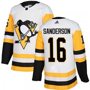 Youth Derek Sanderson Pittsburgh Penguins Adidas Authentic White Away Jersey