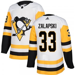 Youth Zarley Zalapski Pittsburgh Penguins Adidas Authentic White Away Jersey