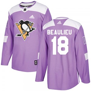 Nathan Beaulieu Pittsburgh Penguins Adidas Authentic Purple Fights Cancer Practice Jersey
