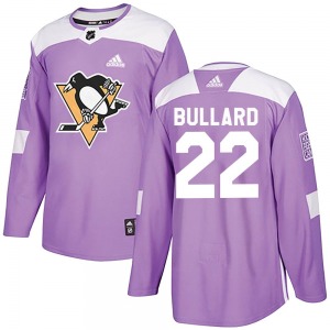 Mike Bullard Pittsburgh Penguins Adidas Authentic Purple Fights Cancer Practice Jersey