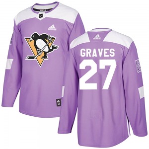 Ryan Graves Pittsburgh Penguins Adidas Authentic Purple Fights Cancer Practice Jersey