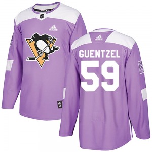 Jake Guentzel Pittsburgh Penguins Adidas Authentic Purple Fights Cancer Practice Jersey