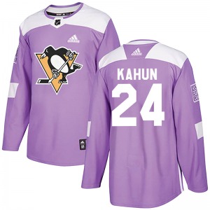 Dominik Kahun Pittsburgh Penguins Adidas Authentic Purple Fights Cancer Practice Jersey