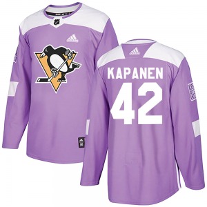 Kasperi Kapanen Pittsburgh Penguins Adidas Authentic Purple Fights Cancer Practice Jersey