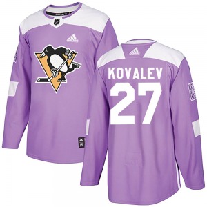 Alex Kovalev Pittsburgh Penguins Adidas Authentic Purple Fights Cancer Practice Jersey