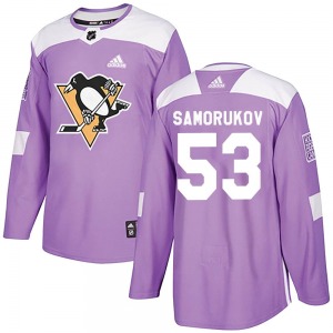 Dmitri Samorukov Pittsburgh Penguins Adidas Authentic Purple Fights Cancer Practice Jersey