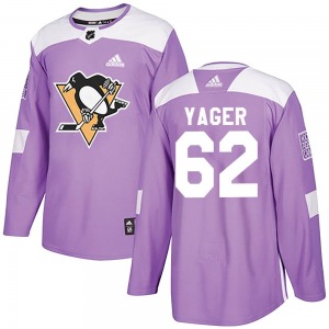 Brayden Yager Pittsburgh Penguins Adidas Authentic Purple Fights Cancer Practice Jersey