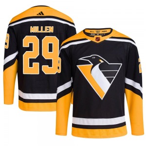 Youth Greg Millen Pittsburgh Penguins Adidas Authentic Black Reverse Retro 2.0 Jersey