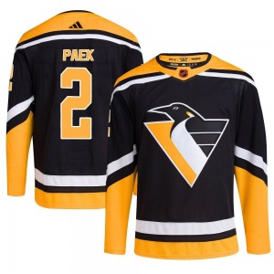 Youth Jim Paek Pittsburgh Penguins Adidas Authentic Black Reverse Retro 2.0 Jersey