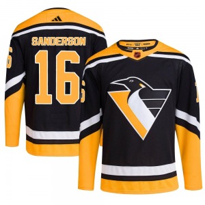 Youth Derek Sanderson Pittsburgh Penguins Adidas Authentic Black Reverse Retro 2.0 Jersey
