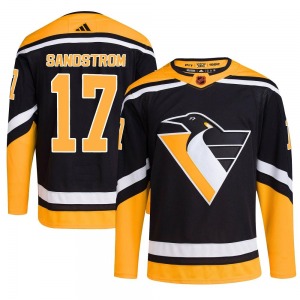 Youth Tomas Sandstrom Pittsburgh Penguins Adidas Authentic Black Reverse Retro 2.0 Jersey