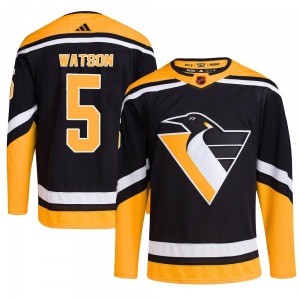 Youth Bryan Watson Pittsburgh Penguins Adidas Authentic Black Reverse Retro 2.0 Jersey