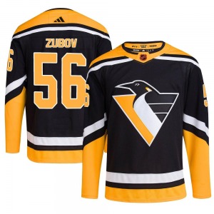 Youth Sergei Zubov Pittsburgh Penguins Adidas Authentic Black Reverse Retro 2.0 Jersey