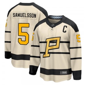Youth Ulf Samuelsson Pittsburgh Penguins Fanatics Branded Cream 2023 Winter Classic Jersey
