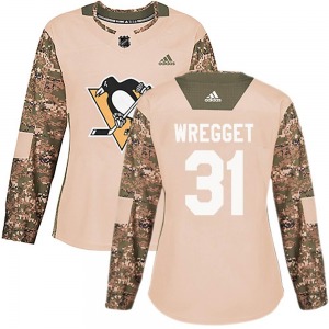 Women's Ken Wregget Pittsburgh Penguins Adidas Authentic Camo Veterans Day Practice Jersey