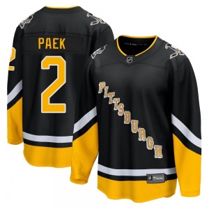 Jim Paek Pittsburgh Penguins Fanatics Branded Premier Black 2021/22 Alternate Breakaway Player Jersey