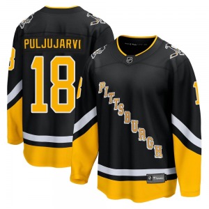 Jesse Puljujarvi Pittsburgh Penguins Fanatics Branded Premier Black 2021/22 Alternate Breakaway Player Jersey