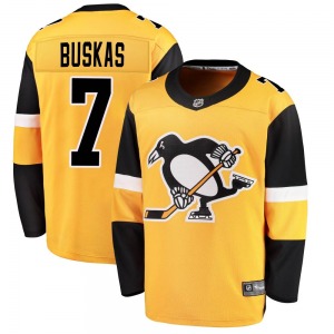 Youth Rod Buskas Pittsburgh Penguins Fanatics Branded Breakaway Gold Alternate Jersey