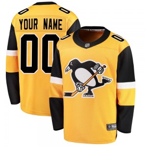 Youth Custom Pittsburgh Penguins Fanatics Branded Breakaway Gold Custom Alternate Jersey