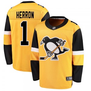 Youth Denis Herron Pittsburgh Penguins Fanatics Branded Breakaway Gold Alternate Jersey